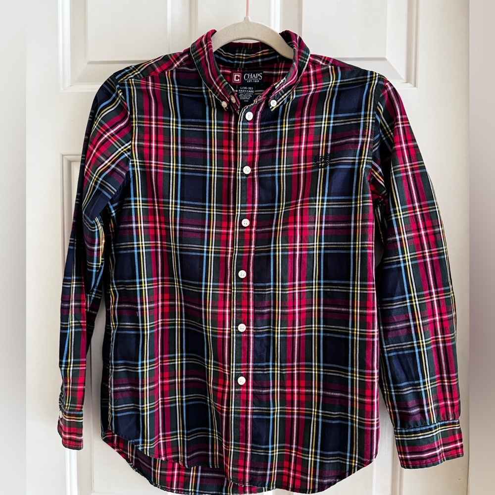 Chaps Long sleeve plaid Oxford.